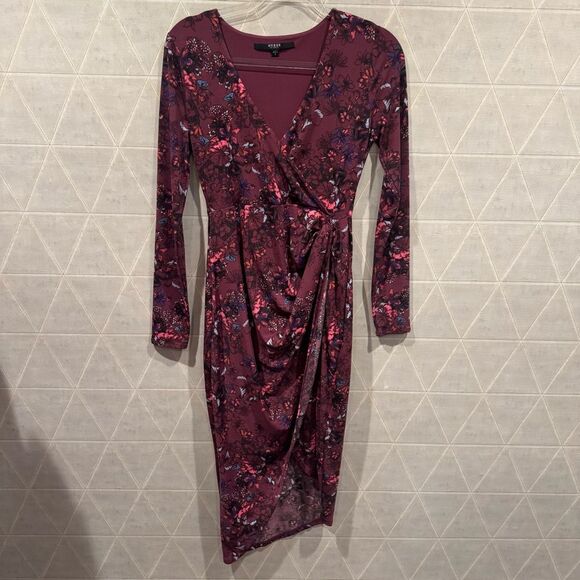 GUESS Womens Kellie Wrap Dress, Purple S - Picture 3 of 8